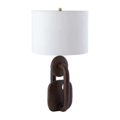 Atlas Lighting Colden 25in 1-Light Table Lamp | Modern Bronze Metal and White Fabric Shade | Living Room & Bedroom | Model PL11044-BZ