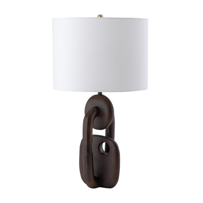 Atlas Lighting Colden 25in 1-Light Table Lamp | Modern Bronze Metal and White Fabric Shade | Living Room & Bedroom | Model PL11044-BZ