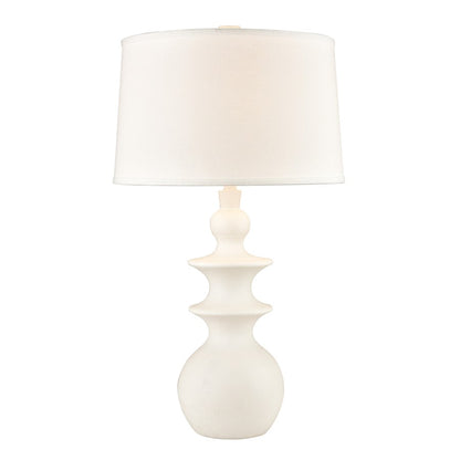 Atlas Lighting Depiction 32in 1-Light Table Lamp | Matte White Composite and White Linen | Bedroom & Living Room | 18 x 18 x 32 in | Model PL11050-WH