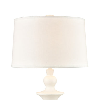 Atlas Lighting Depiction 32in 1-Light Table Lamp | Matte White Composite and White Linen | Bedroom & Living Room | 18 x 18 x 32 in | Model PL11050-WH