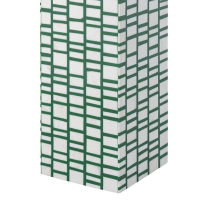 Atlas Lighting Etten 27in 1-Light Table Lamp | Green and White Composite and White Linen | Living Room & Bedroom | 15 x 15 x 27 in | Model PL11054-GN