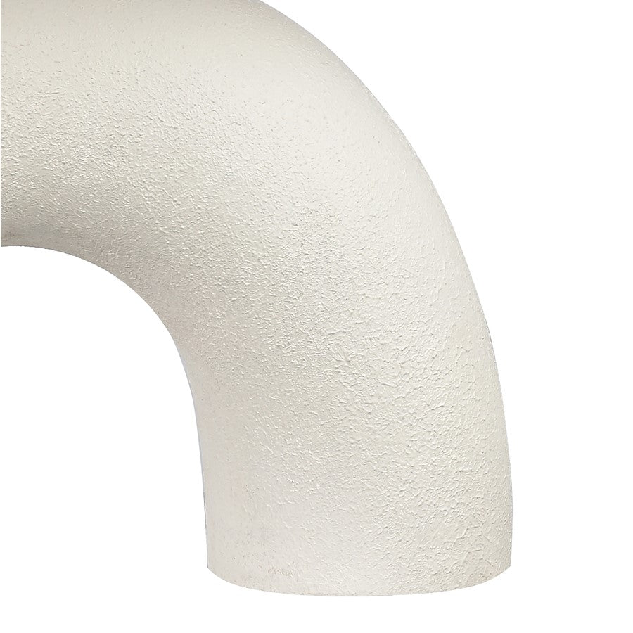 Atlas Lighting Flection 25in 1-Light Table Lamp | Modern Dry White Earthenware and White Linen Shade | Living Room & Bedroom | Model PL11057-WH