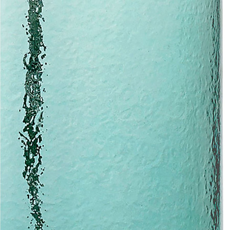 Atlas Lighting Bottle 30in 1-Light Table Lamp | Transitional Aqua Glass and White Fabric Shade | Living Room & Bedroom | Model PL11060-BL