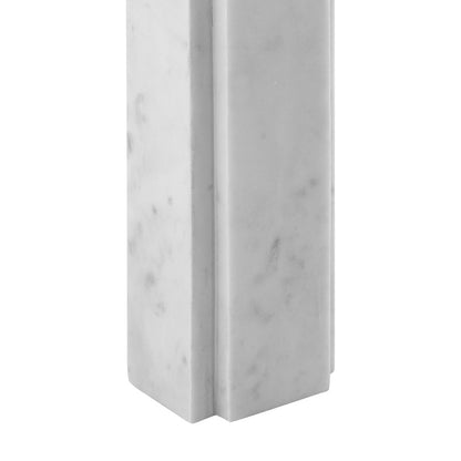 Atlas Lighting Hale 13in 1-Light Table Lamp | White Stone and White Fabric Shade | Living Room & Bedroom | 13 x 8.5 x 22.5 in | Model PL11062-WH
