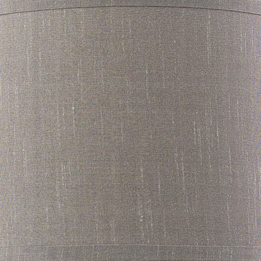 Atlas Lighting Hammered Chrome 12in 1-Light Table Lamp | Chrome Earthenware and Gray Fabric Shade | Living Room & Bedroom | Model PL11063-CH