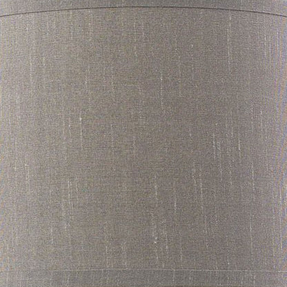 Atlas Lighting Hammered Chrome 12in 1-Light Table Lamp | Chrome Earthenware and Gray Fabric Shade | Living Room & Bedroom | Model PL11063-CH