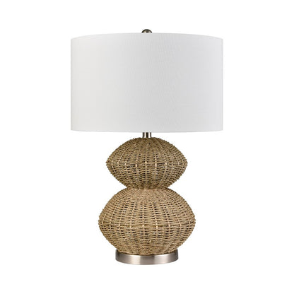 Atlas Lighting Helia 27in 1-Light Table Lamp | Transitional Natural Rope and White Fabric Shade | Living Room & Bedroom | Model PL11066-NA
