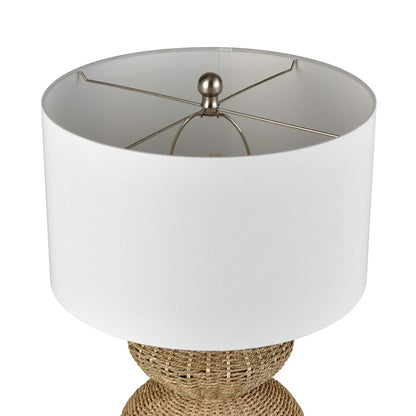 Atlas Lighting Helia 27in 1-Light Table Lamp | Transitional Natural Rope and White Fabric Shade | Living Room & Bedroom | Model PL11066-NA