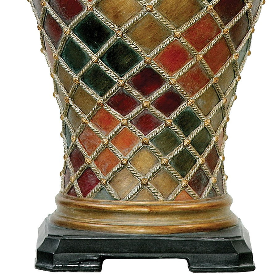 Atlas Lighting Joseph 19in 1-Light Table Lamp | Multicolor Composite with Cream Linen Shade | Living Room & Bedroom | Model PL11070-MU