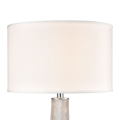 Atlas Lighting Juneau 30in 1-Light Table Lamp | Clear Art Glass and White Linen Shade | Living Room & Bedroom | 16 x 16 x 30 in | Model PL11072-CL