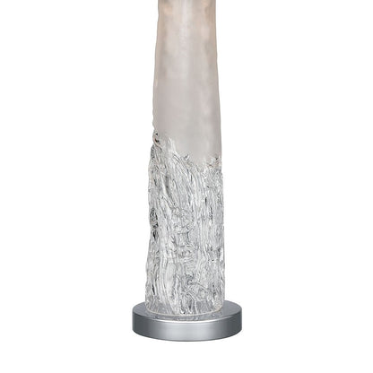 Atlas Lighting Juneau 30in 1-Light Table Lamp | Clear Art Glass and White Linen Shade | Living Room & Bedroom | 16 x 16 x 30 in | Model PL11072-CL