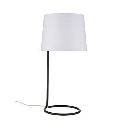 Atlas Lighting Loophole 13in 1-Light Table Lamp | Oil Rubbed Bronze and White Linen Shade | Living Room & Bedroom | 13 x 13 x 29 in | Model PL11081-BZ