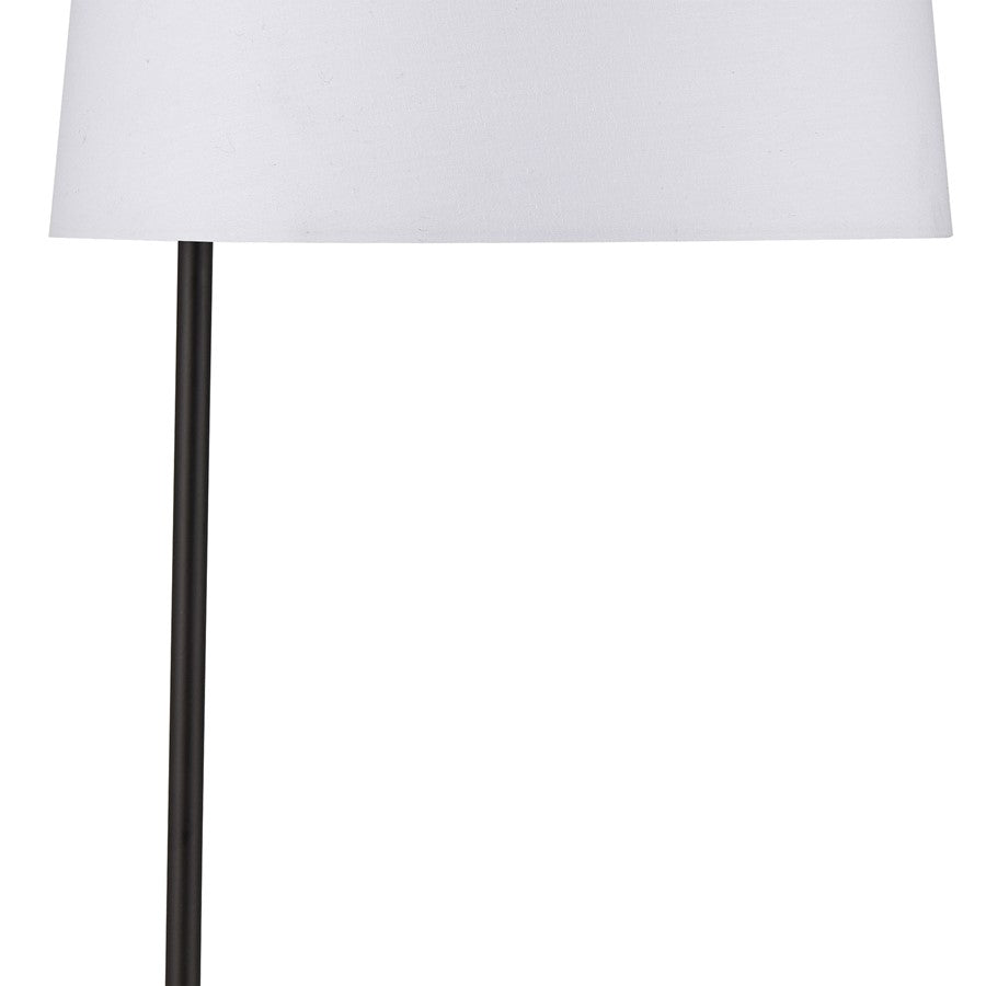 Atlas Lighting Loophole 13in 1-Light Table Lamp | Oil Rubbed Bronze and White Linen Shade | Living Room & Bedroom | 13 x 13 x 29 in | Model PL11081-BZ