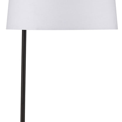 Atlas Lighting Loophole 13in 1-Light Table Lamp | Oil Rubbed Bronze and White Linen Shade | Living Room & Bedroom | 13 x 13 x 29 in | Model PL11081-BZ