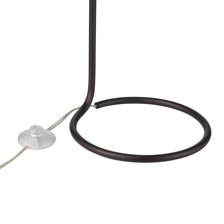 Atlas Lighting Loophole 13in 1-Light Table Lamp | Oil Rubbed Bronze and White Linen Shade | Living Room & Bedroom | 13 x 13 x 29 in | Model PL11081-BZ