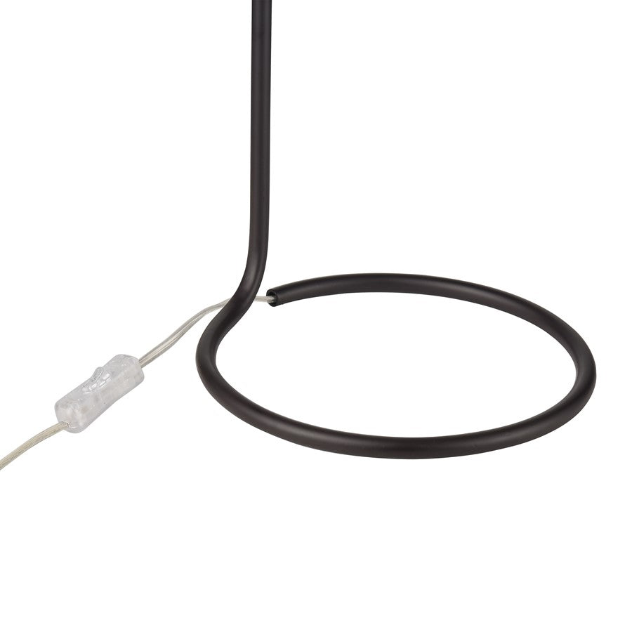 Atlas Lighting Loophole 13in 1-Light Table Lamp | Oil Rubbed Bronze and White Linen Shade | Living Room & Bedroom | 13 x 13 x 29 in | Model PL11081-BZ