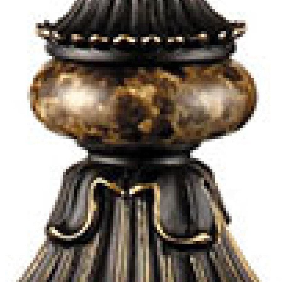 Atlas Lighting Lyon 18in 1-Light Table Lamp | Bronze and Beige Sateen Shade | Living Room & Bedroom | 18 x 18 x 34 in | Model PL11082-BZ