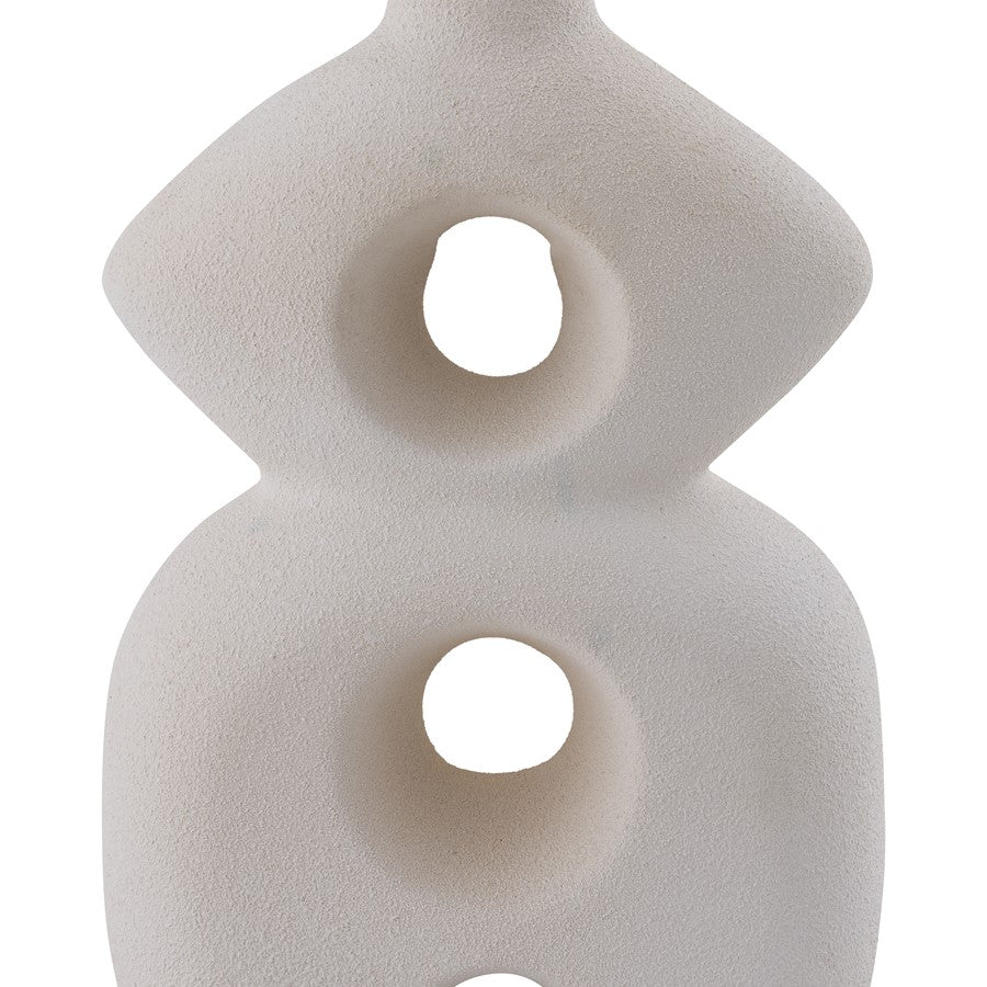 Atlas Lighting Neptune 26in 1-Light Table Lamp | Modern Dry White Earthenware and White Fabric Shade | Living Room & Bedroom | Model PL11086-WH