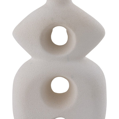 Atlas Lighting Neptune 26in 1-Light Table Lamp | Modern Dry White Earthenware and White Fabric Shade | Living Room & Bedroom | Model PL11086-WH