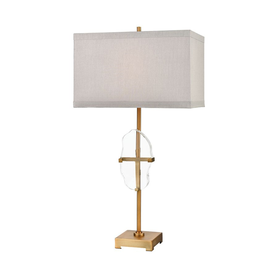 Atlas Lighting Priorato 34in 1-Light Table Lamp | Transitional Cafe Bronze and Gray Fabric Shade | Living Room & Bedroom Accent | Model PL11094-BS