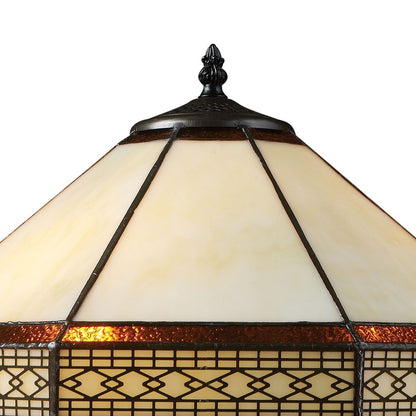 Atlas Lighting Stone Filigree 24" 2Lt Table Lamp, Bronze/Multicolor