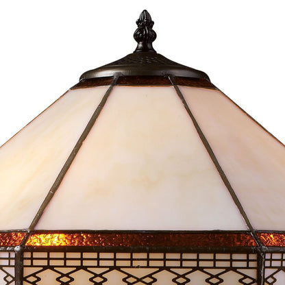 Atlas Lighting Stone Filigree 24" 2Lt Table Lamp, Bronze/Multicolor