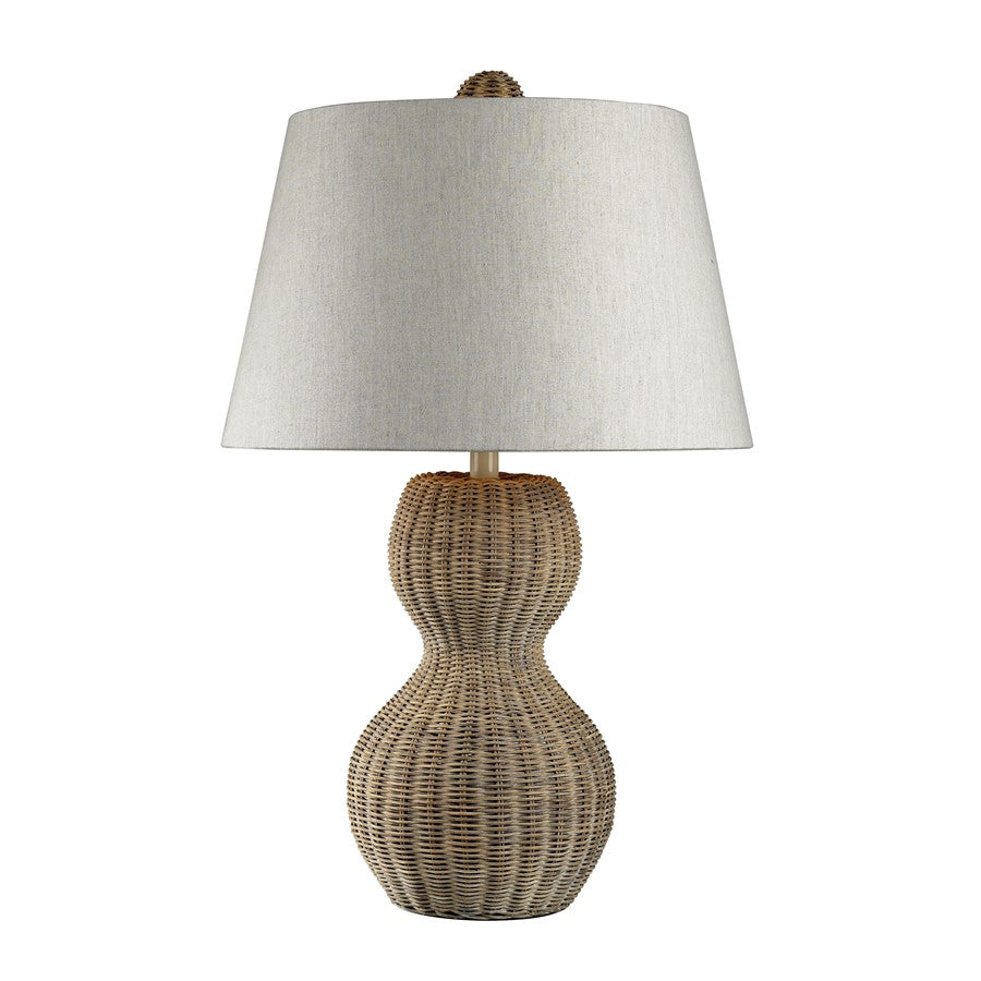 Atlas Lighting Sycamore Hill 26in 1-Light Table Lamp | Natural Materials and White Fabric Shade | Living Room & Bedroom | Model PL11108-NA