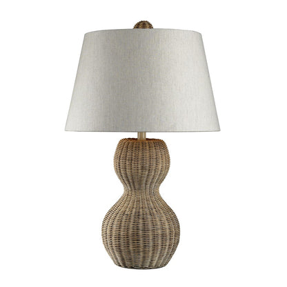 Atlas Lighting Sycamore Hill 26in 1-Light Table Lamp | Natural Materials and White Fabric Shade | Living Room & Bedroom | Model PL11108-NA