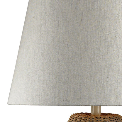 Atlas Lighting Sycamore Hill 26in 1-Light Table Lamp | Natural Materials and White Fabric Shade | Living Room & Bedroom | Model PL11108-NA