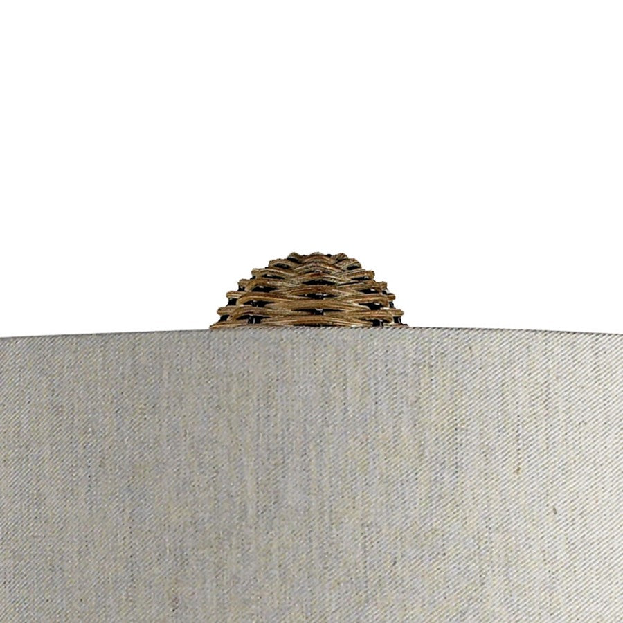 Atlas Lighting Sycamore Hill 26in 1-Light Table Lamp | Natural Materials and White Fabric Shade | Living Room & Bedroom | Model PL11108-NA
