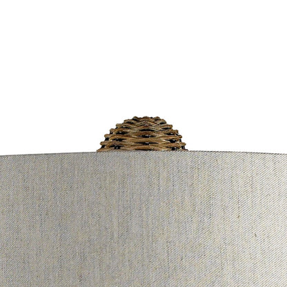 Atlas Lighting Sycamore Hill 26in 1-Light Table Lamp | Natural Materials and White Fabric Shade | Living Room & Bedroom | Model PL11108-NA