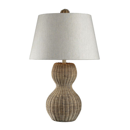 Atlas Lighting Sycamore Hill 26in 1-Light Table Lamp | Natural Materials and White Fabric Shade | Living Room & Bedroom | Model PL11108-NA