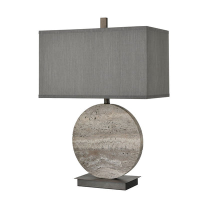 Atlas Lighting Vermouth 26.5in 1-Light Table Lamp | Gray Stone and Bronze Metal | Living Room & Bedroom | 18 x 10 x 26.5 in | Model PL11113-GY