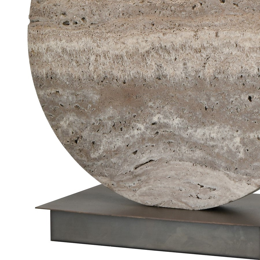 Atlas Lighting Vermouth 26.5in 1-Light Table Lamp | Gray Stone and Bronze Metal | Living Room & Bedroom | 18 x 10 x 26.5 in | Model PL11113-GY