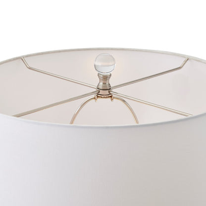 Atlas Lighting Abbey Lane 30in 1-Light Table Lamp | Traditional Pink Earthenware and White Linen Shade | Living Room & Bedroom | Model PL11121-PK