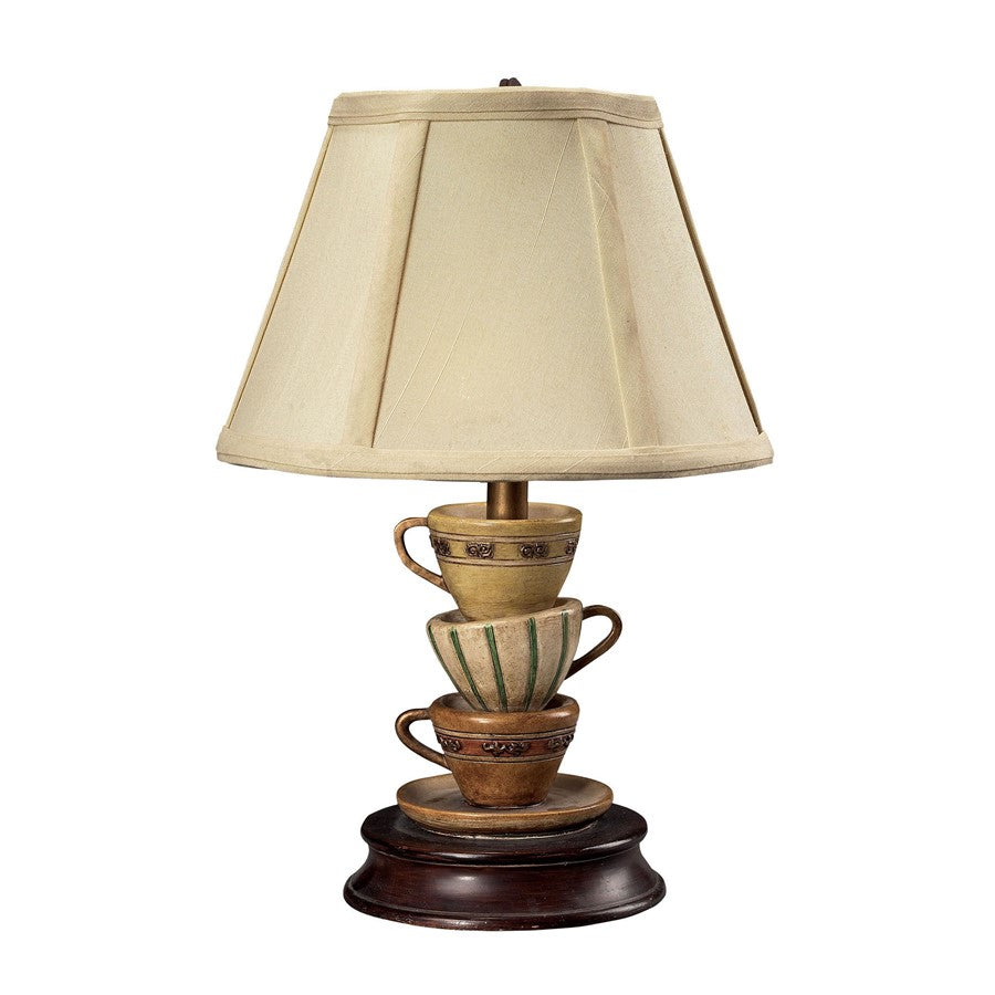 Atlas Lighting Accent Lamp 12.8" 1Lt Table Lamp, Multi/Cream/Ivory
