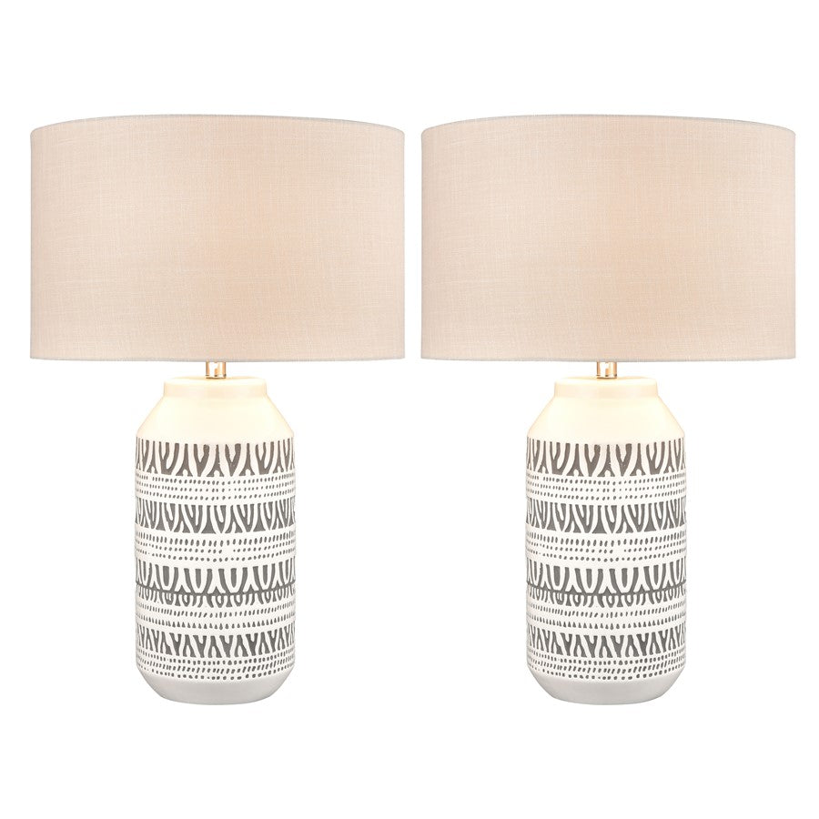 Atlas Lighting Calabar 29" 1Lt Table Lamp/Set of 2, White/Silver - PL11144-WHS