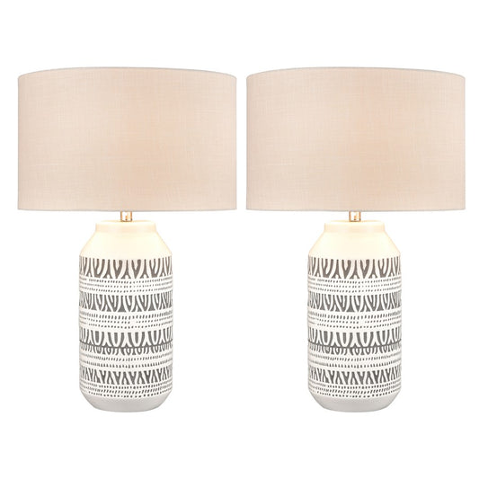 Atlas Lighting Calabar 29" 1Lt Table Lamp/Set of 2, White/Silver - PL11144-WHS