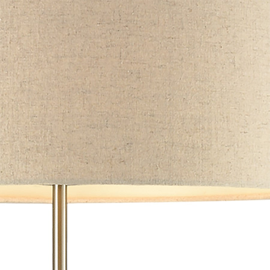 Atlas Lighting Katwijk 64'' High 1Lt Floor Lamp, Nickel/White