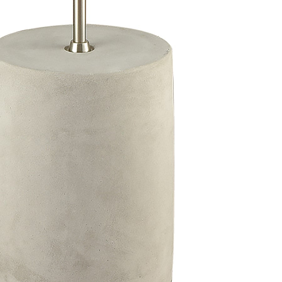 Atlas Lighting Katwijk 64'' High 1Lt Floor Lamp, Nickel/White