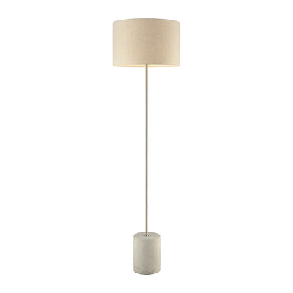 Atlas Lighting Katwijk 64'' High 1Lt Floor Lamp, Nickel/White