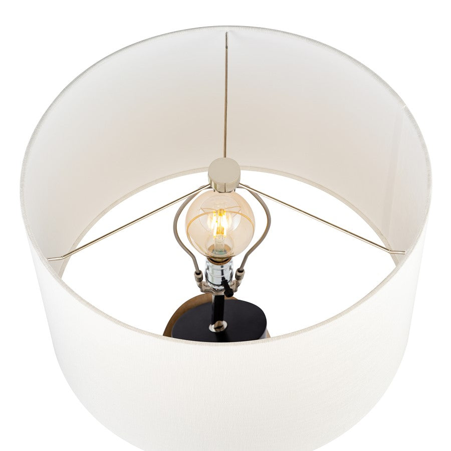 Atlas Lighting Kincaid 29.5" 1Lt Table Lamp, Natural Burl/White