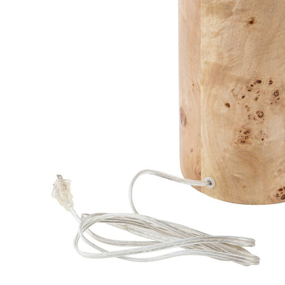 Atlas Lighting Kincaid 29.5" 1Lt Table Lamp, Natural Burl/White