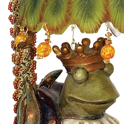 Atlas Lighting Sleeping King Frog 12" 1Lt Table Lamp, Multi/Green