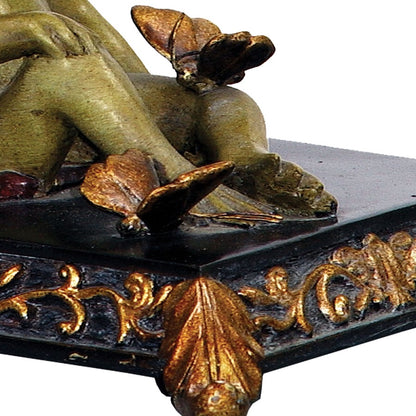 Atlas Lighting Sleeping King Frog 12" 1Lt Table Lamp, Multi/Green