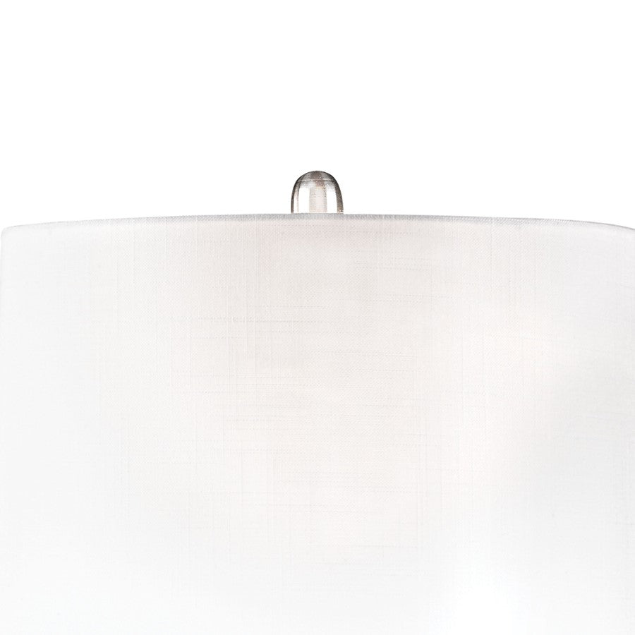 Atlas Scale Sketch 28in 1-Light Table Lamp | Transitional Navy and White Earthenware | Living Room & Bedroom | 16 x 16 x 28 in | Model PL11242-BL