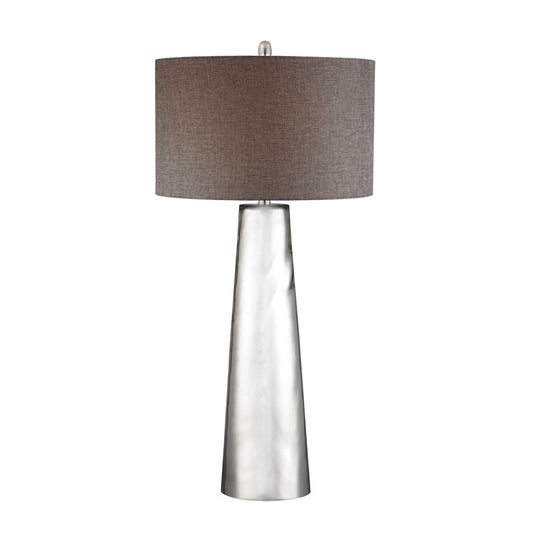 Atlas Tapered Cylinder 37in 1-Light Table Lamp | Modern Silver Mercury Glass | Living Room & Bedroom | 18 x 18 x 37 in | Model PL11243-SV