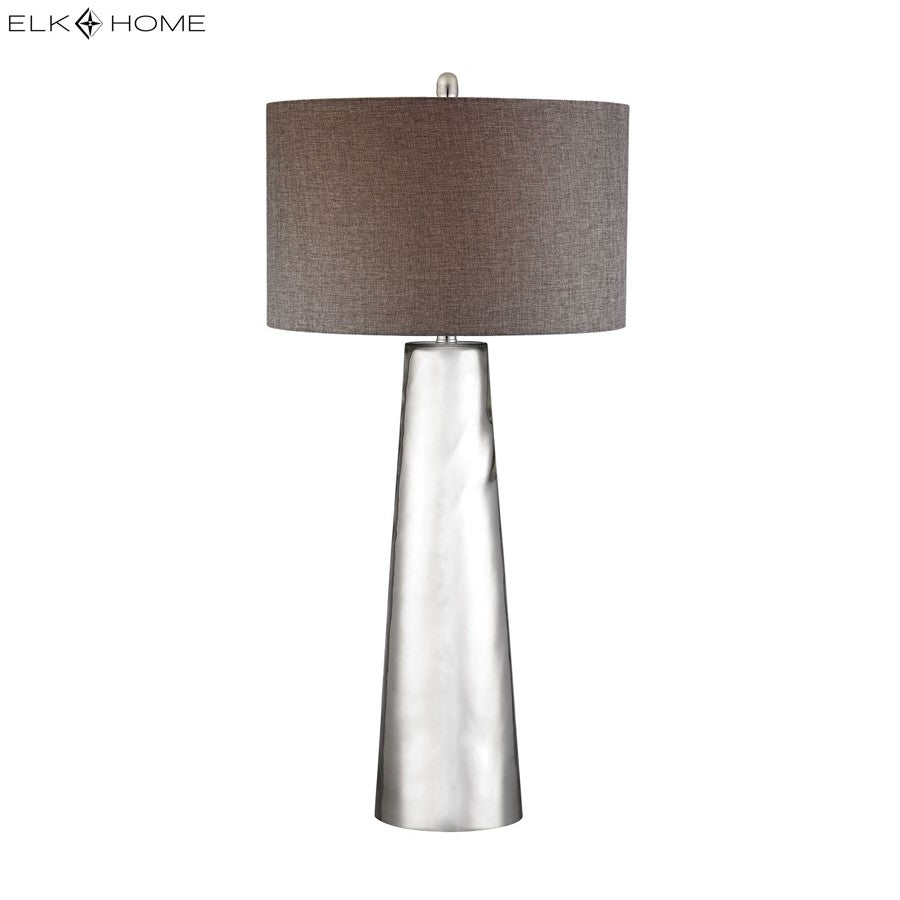 Atlas Tapered Cylinder 37in 1-Light Table Lamp | Modern Silver Mercury Glass | Living Room & Bedroom | 18 x 18 x 37 in | Model PL11243-SV