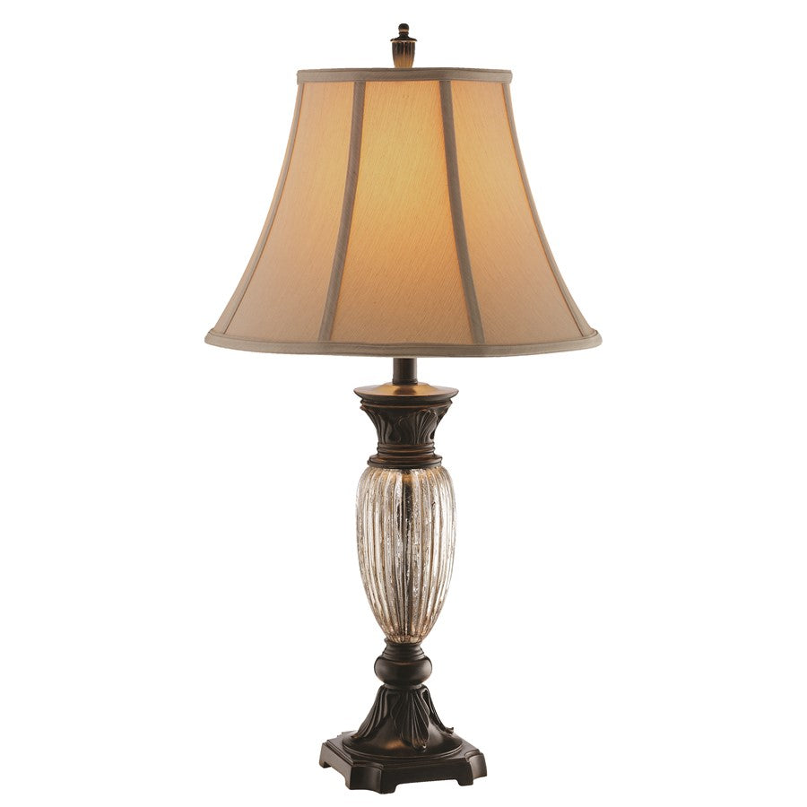 Atlas Tempe 31in 1-Light Table Lamp | Traditional Bronze Composite and Mercury Glass | Living Room & Bedroom | 16 x 16 x 31 in | Model PL11244-BZ