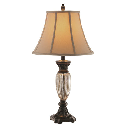 Atlas Tempe 31in 1-Light Table Lamp | Traditional Bronze Composite and Mercury Glass | Living Room & Bedroom | 16 x 16 x 31 in | Model PL11244-BZ
